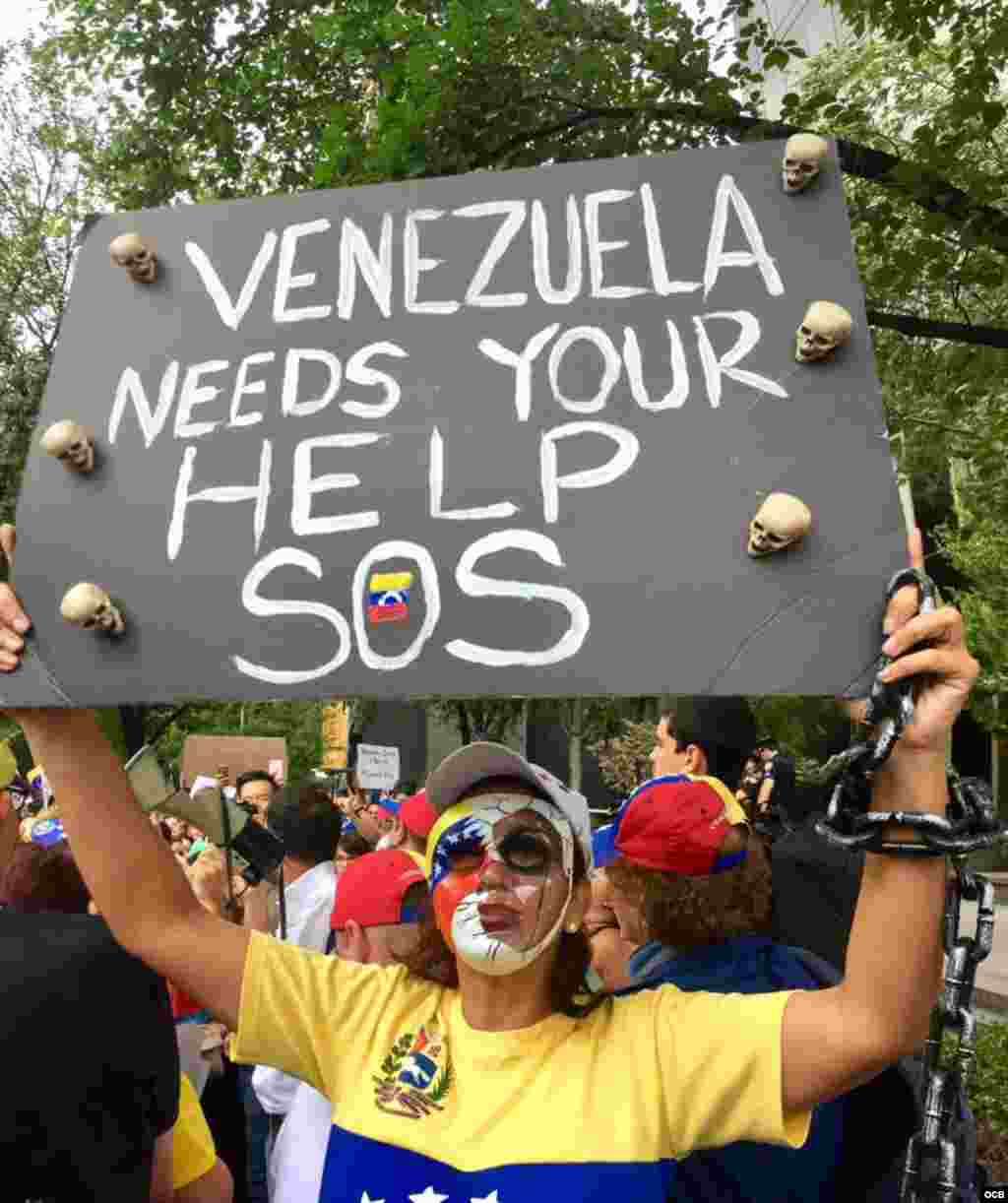 Manifestación ante la sede de Naciones Unidas.