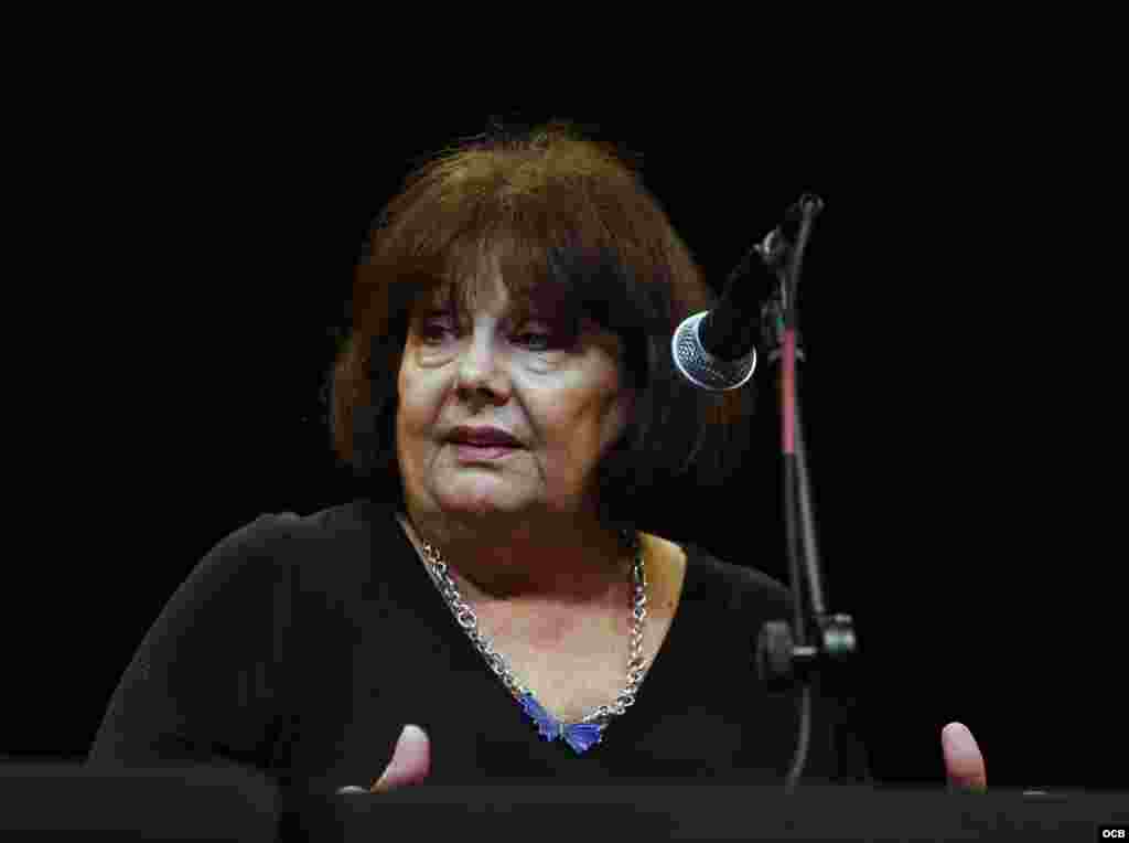 La periodista y comentarista política cubana, Ninoska Pérez Castellón, durante "Cuba 2019 Fórum abierto: El exilio habla a Cuba", celebrado el sábado 9 de marzo, en el Miami Dade College Koubek Memorial Center.